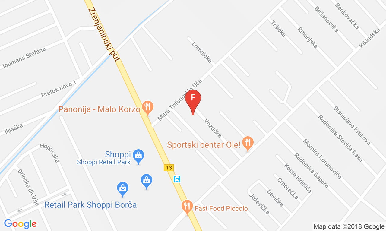 Mapa TRGOKOMERC, Adresa Zrenjaninski put 150a, Lokacija Borča, Beograd