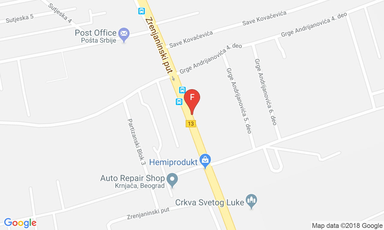 Mapa Laboratorija Sim Lab & Sim Lab Plus, Adresa Zrenjaninski put 42a