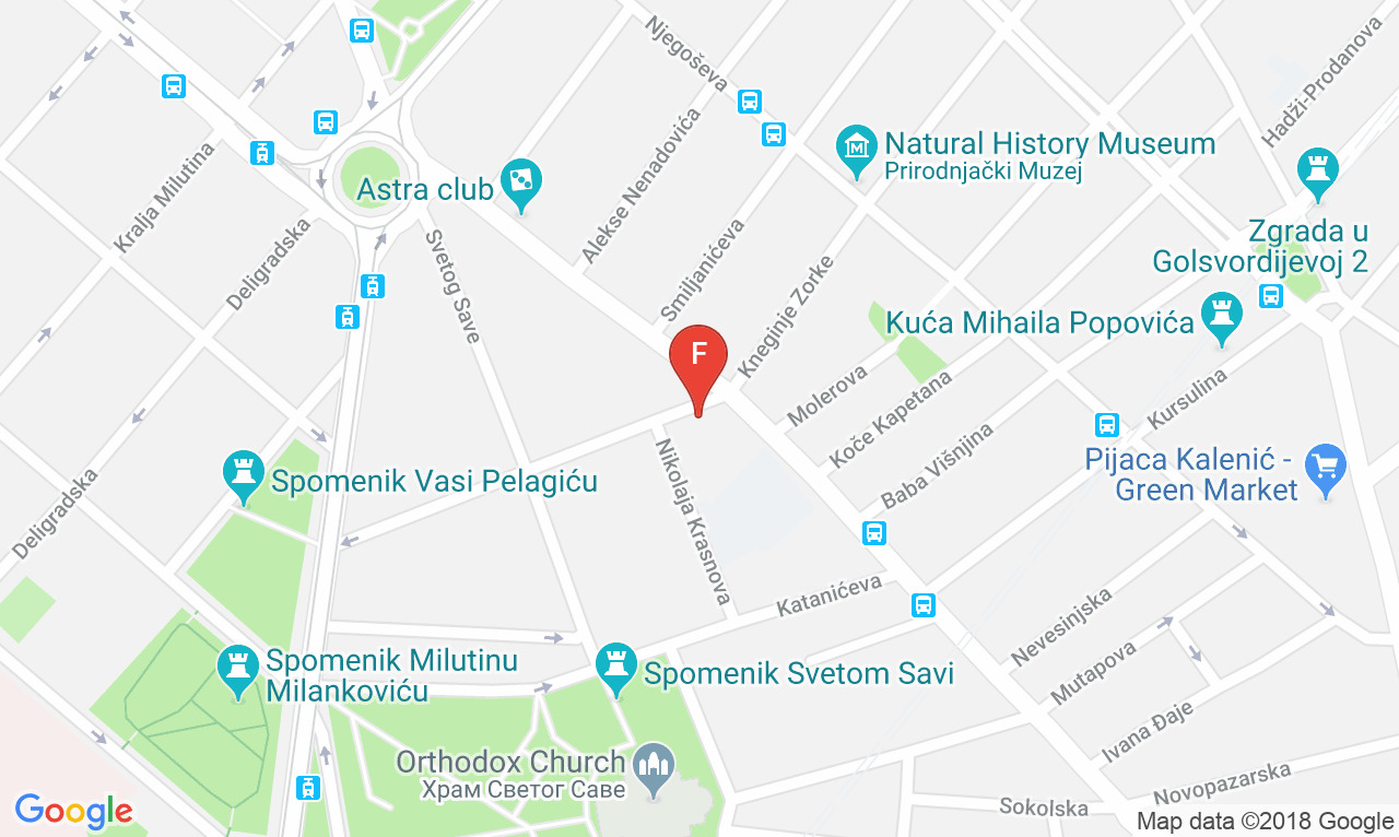 Mapa Aqualab Plus laboratorije, Adresa Kneginje Zorke 30, Lokacija