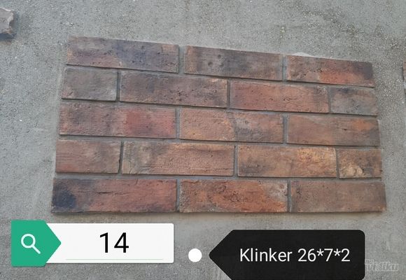 Klinker pločice 26 x 7 x 2 cm - cena po m2