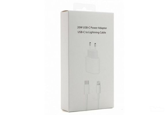 Kućni punjač PD Fast charger 20W 3A za iPhone 11/12 lightning beli HQ - HIT CENA!