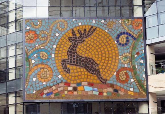 Unikatna reljefna umetnička slika u tehnici reljefnog staklenog mozaika "Sloboda duha", 66x36 cm, uramljena