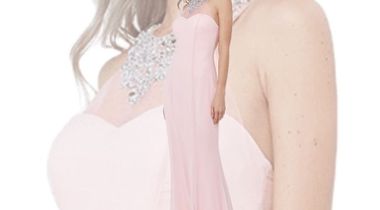 Duga svečana haljina koja prati liniju tela roze boje sa predivnim detaljima. Dostupne veličine: M