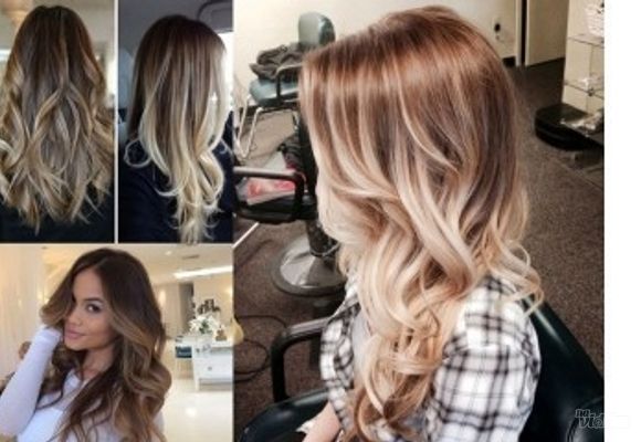 Ombre, sombre ili balayage + šišanje + feniranje duge kose