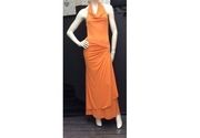 Duga narandžasta haljina otvorenih leđa (veličina 36)