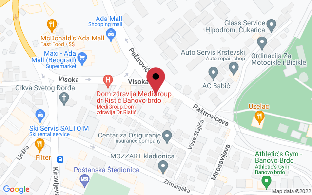 Mapa lokacije firme Kozmetički salon Your Majesty salon & Day Spa