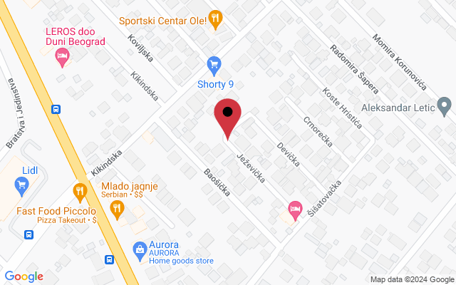 Mapa lokacije firme SEDIA DIZAJN Tapetarska radnja
