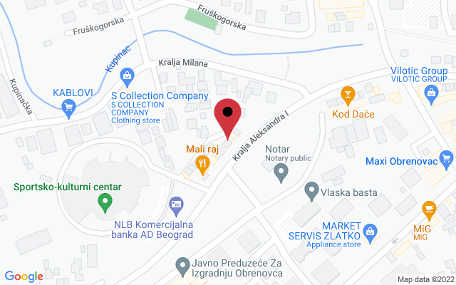 Mapa lokacije firme TV servis Obrenovac