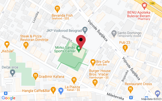 Mapa lokacije firme Nutricionista Ana Todorović