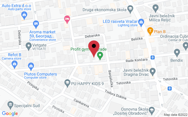 Mapa lokacije firme Minute Nurse kućna nega