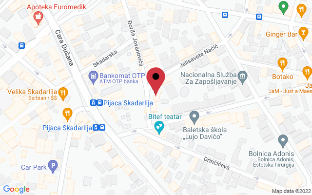 Mapa lokacije firme Zefir domaće i prirodne torte