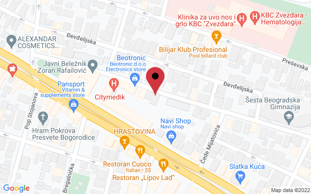 Mapa lokacije firme Acu Medic akupunktura
