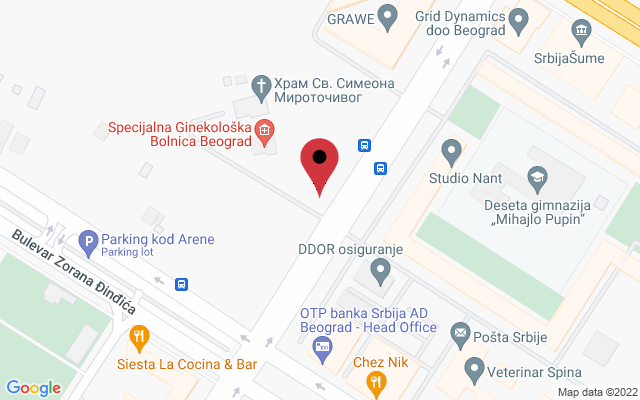 Mapa lokacije firme Tara 70 poliklinika