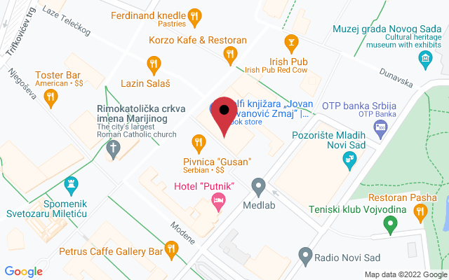 Mapa lokacije firme Sweet & Green restoran sa salatom