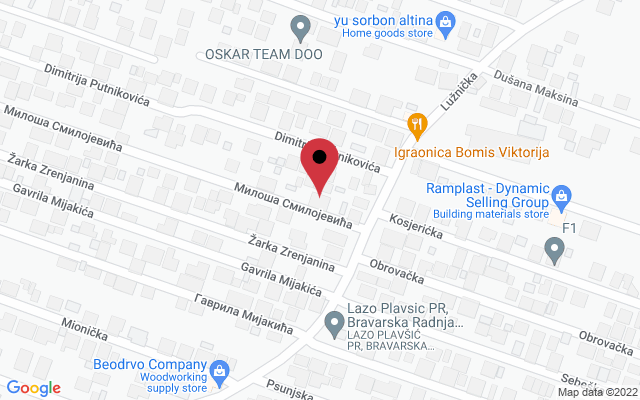 Mapa lokacije firme Endem stolarska radionica