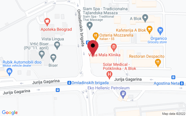 Mapa lokacije firme Dental & Aesthetic Center M Family