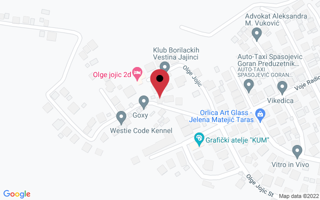Mapa lokacije firme Judo klub Crvena Zvezda Jajinci