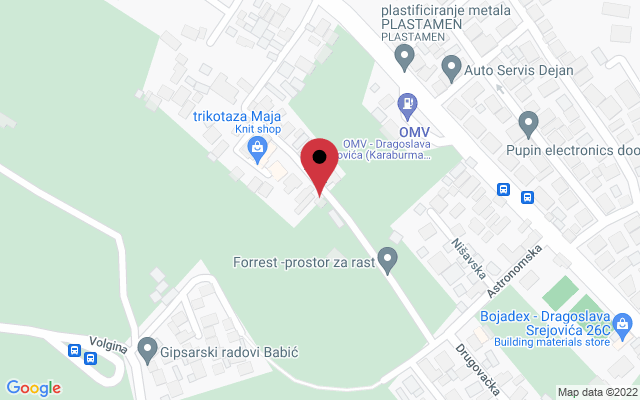 Mapa lokacije firme Mikrobilje Dr Green Thumb