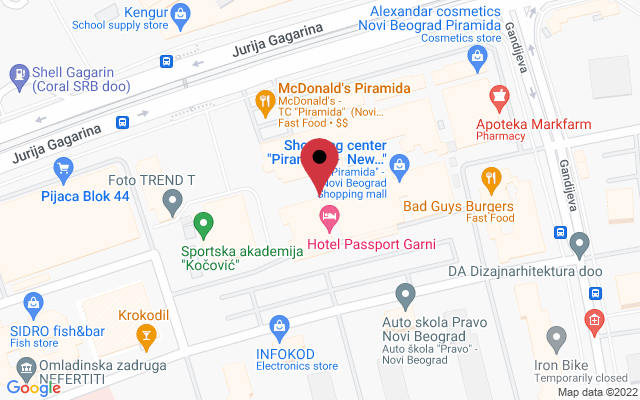 Mapa lokacije firme Dr Dunjić kozmetika