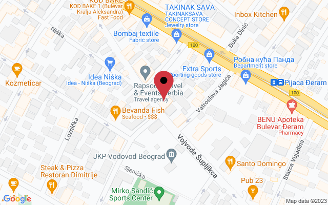 Mapa lokacije firme Djole pet shop