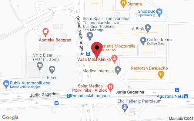 Mapa lokacije firme A-Z Vet veterinarska apoteka i pet shop