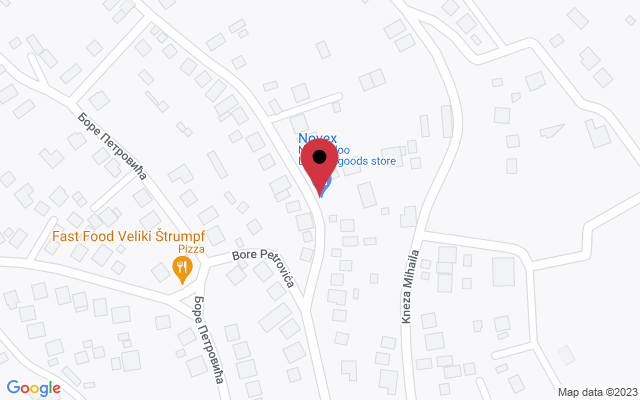 Mapa lokacije firme Novex proizvodnja kožne galanterije