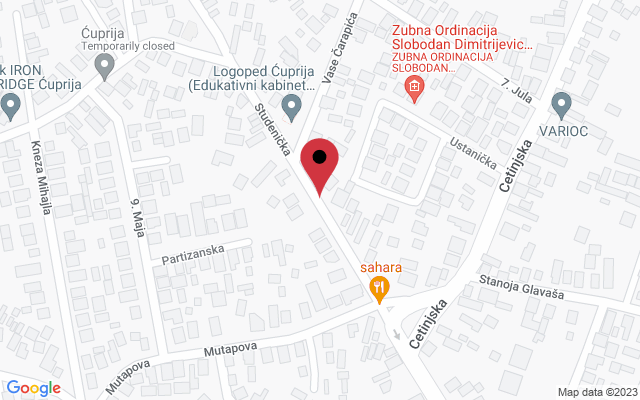 Mapa lokacije firme Panel Centar Lims Ćuprija sendvič paneli