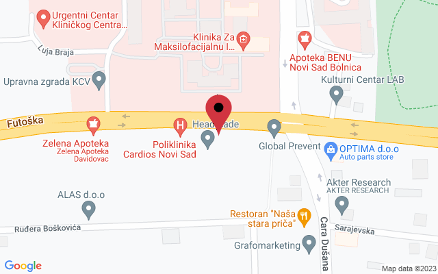 Mapa lokacije firme PrimaMed Patronaža