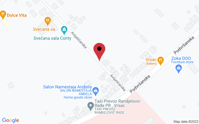 Mapa lokacije firme DrvoArt proizvodnja nameštaja po meri