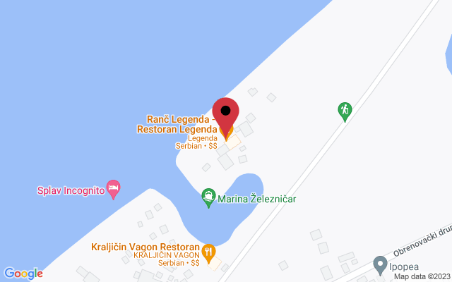 Mapa lokacije firme Legenda Ranč restoran za proslave i venčanja