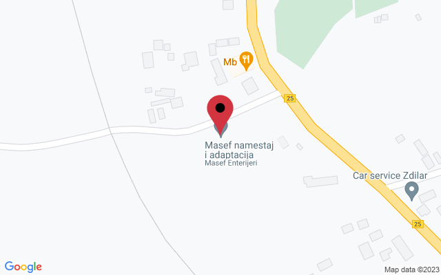 Mapa lokacije firme Masef Enterijeri proizvodnja nameštaja