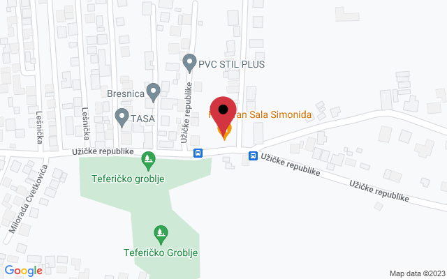 Mapa lokacije firme Svecana Sala Simonida