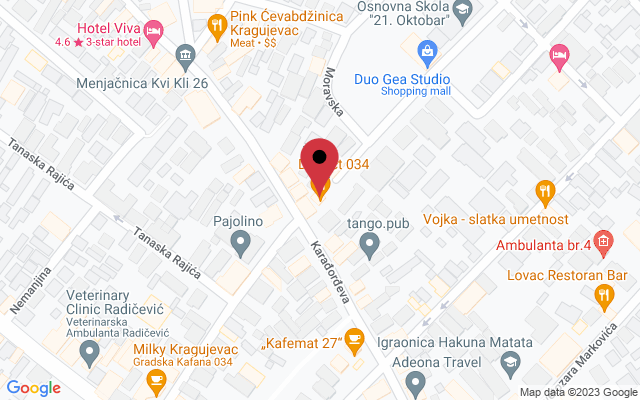 Mapa lokacije firme Restoran District 034
