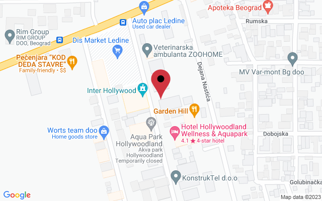 Mapa lokacije firme Inter Hollywood restoran za venčanja