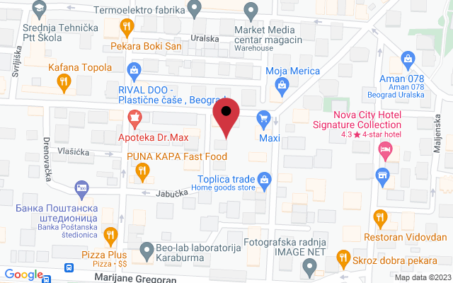 Mapa lokacije firme Groomerija Salon za pse