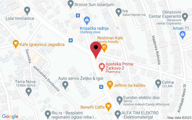 Mapa lokacije firme Jelena Vasić hair studio