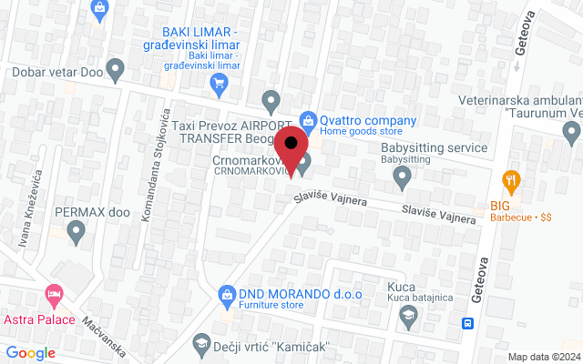 Mapa lokacije firme Terra Aqua proizvodnja toplotnih pumpi