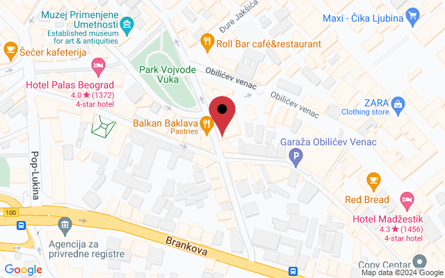 Mapa lokacije firme Trag Barber Shop