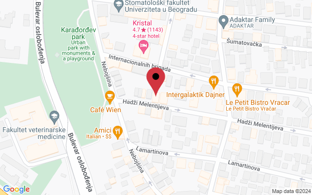 Mapa lokacije firme Dr Nataša Popović - Clinic 11