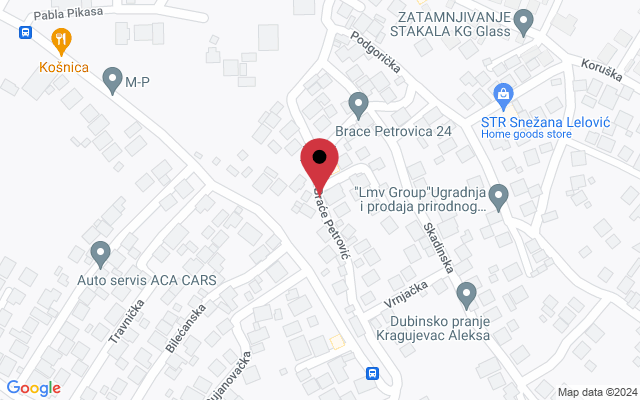 Mapa lokacije firme Nameštaj po meri Dominus Kragujevac