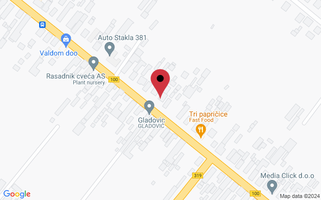 Mapa lokacije firme Betonska galanterija Firga Behaton