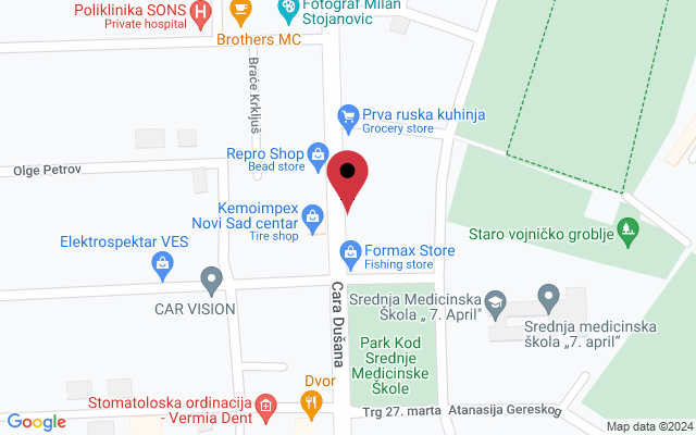 Mapa lokacije firme Matijano dečija igraonica i rodjendaonica