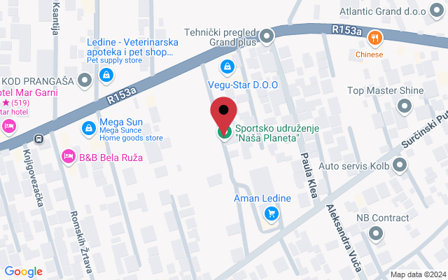 Mapa lokacije firme Dečiji rođendani Nasa Planeta
