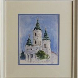 Bojan Stricevic - Akvarel slika Crkva u Beceju - Galerija Spanac