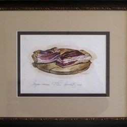 Bojan Stricevic - Akvarel slika Dedina slanina - Galerija Spanac