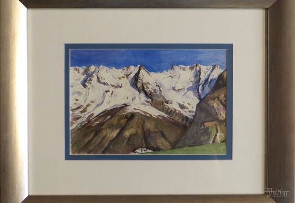 Bojan Stricevic - Akvarel slika Planine pod snegom - Galerija Spanac