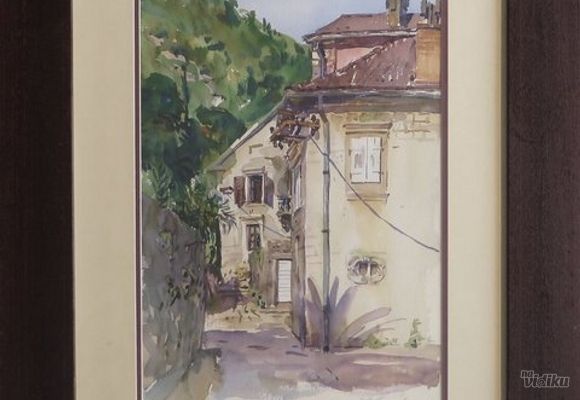 Mihail Kulacic - Akvarel slika Kuca u Perastu - Galerija Spanac