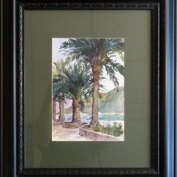 Mihail Kulacic - Akvarel slika Tri palme - Galerija Spanac