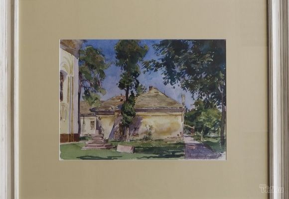 Mihail Kulacic - Akvarel slika Zuta kuca - Galerija Spanac