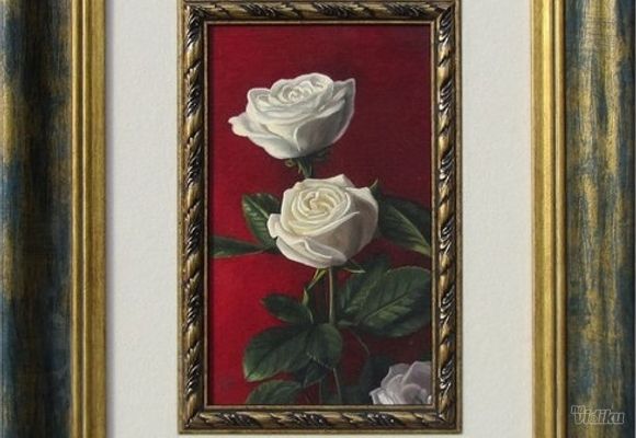 Milan Vasiljević - Ulje na platnu Tri bele ruže - Galerija Španac